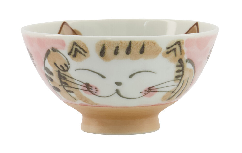 Kawaii Rice skål, Fuku Cat Neko Pink - 300 ml